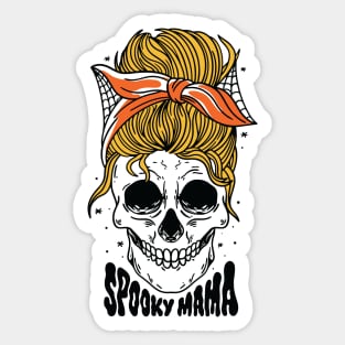 Spooky Mama // Messy Bun Halloween Mom Sticker